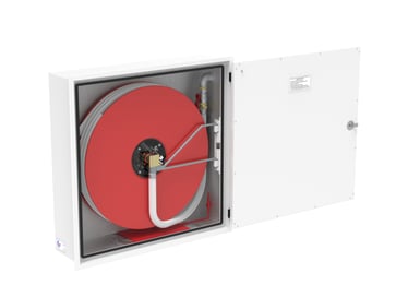 Falck hose reel cabinet model 4SW w/30m x 25mm hose f/outdoor use f/recess mounting 566435