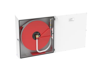 Falck hose reel cabinet model 4SW w/30m x 25mm hose f/outdoor use f/wall mounting 566425