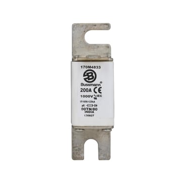 Sikrings link, high speed, 200 A AC 1000 V, size 00, 30 x 47 x 98 mm, aR, DIN, IEC, type T indicator 170M4833