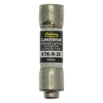 Sikrings link, LV, 25 A AC 600 V, 10 x 38 mm, CC, UL, fast acting, rejection-type KTK-R-25