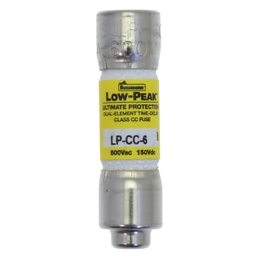 Sikrings link, LV, 6 A AC 600 V, 10 x 38 mm, CC, UL, time-delay, rejection-type LP-CC-6