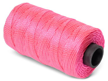 G. Funder Mursnor, 1,2 mm, 100 meter, 3-slået pink snor på plastspole 480
