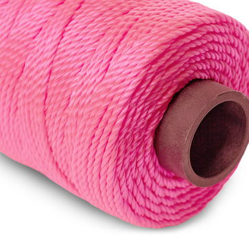 G. Funder Mursnor, 1,2 mm, 100 meter, 3-slået pink snor på plastspole 480