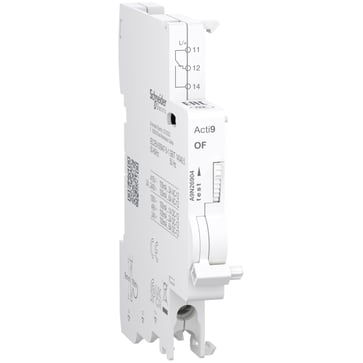 Auxiliary contact, Acti9 A9N, OF, 1 C/O, 100mA to 6A, 24VAC to 415VAC, 24VDC to 130VDC, bottom connection A9N26904