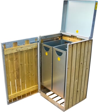 Waste rack B96S UNIVERSAL – source sorting stand w/2 steel inserts B96-S