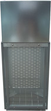 Waste rack B207 UNIVERSAL – single – grey steelframe w/perforated plate B207