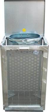 Waste rack B207 UNIVERSAL – single – galv. steelframe w/perforated plate B207-GALV