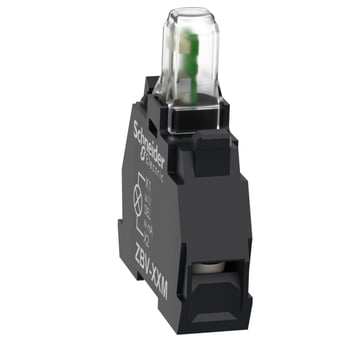 Harmony lysmodul til bundmontage i XAL med en grøn LED og 110-240 VAC forsyning til vedligehold ZBVM3M