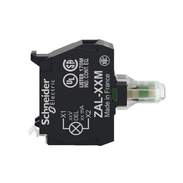 Harmony lysmodul med LED i grøn farve og 12-24V AC/DC forsyning til vedligehold ZALVB3M