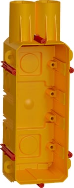 LK FUGA New box for in-moulding in concrete 2½ module 49 mm deep  with accessories  air-tight incl. Screw-tower yellow  BULK version 50 pce with out Lid 504D602520