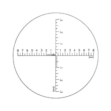 Præcision målelup med 7X forstørrelse og Ø25 mm linse inkl. standard skala 15405207