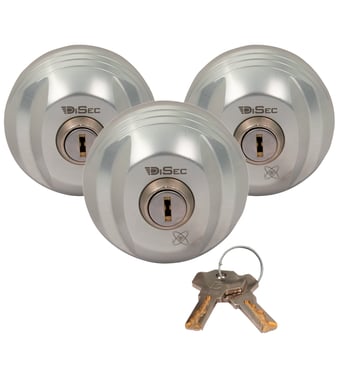 DiSec75 lock for van, silver - 3pack 14831