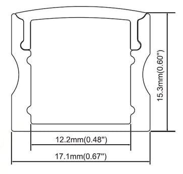 Aluminium Profil type 10-1715A med opal diffuser, 1 sampak 10x2500mm SI ALU1715A-ALU-OPX10-10