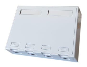 Officebox for 4 x RJ45 Keystone Konnektor, hvid RLP1032SB4-019