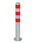 Charge point impact protection bollard in steel 800mm w/red reflective rings for use w/anchor bolts 280371 miniature
