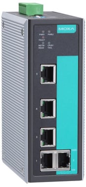 MOXA EDS-405A, 5-port Managed Layer 2 Ethernet Switch, Turbo-Ring, Turbo-Chain, RSTP/STP, DIN-skinne, 9,6-60 VDC, -10 til +60°C, ATEX, NEMA TS2, DNV godkendt 41548