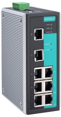 MOXA EDS-408A-T, 8-port Managed Layer 2 Ethernet Switch, Turbo-Ring, Turbo-Chain, RSTP/STP, DIN-skinne, 9,6-60 VDC, -40 til +75°C, ATEX, NEMA TS2, DNV godkendt 41560