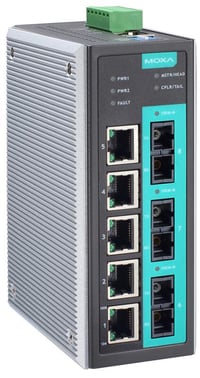 MOXA EDS-408A-1M2S-SC, 8-port Managed Layer 2 Ethernet Switch, 1x Multimode + 2x Singlemode fiber SC, Turbo-Ring, Turbo-Chain, RSTP/STP, DIN-skinne, 9,6-60 VDC, -10 til +60°C, ATEX, NEMA TS2, DNV godkendt 43467