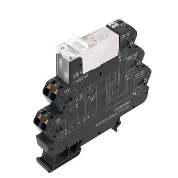 Relay module, 24…230 V UC ±10 %, green LED, rectifier, 1 NO contact (AgSnO + W) , 250 V AC, 16 A, PUSH IN, Test button available: No 2663140000