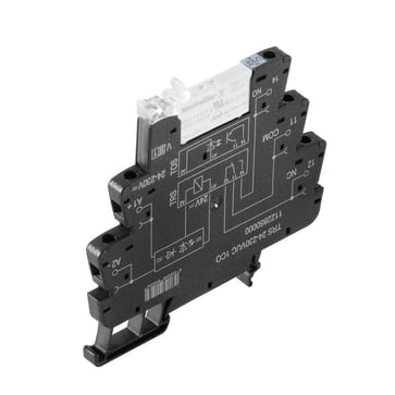 Relay module, 24…230 V UC ±10 %, green LED, rectifier, 1 CO contact (AgSnO) , 250 V AC, 6 A, screw connection, Test button available: No 2154970000