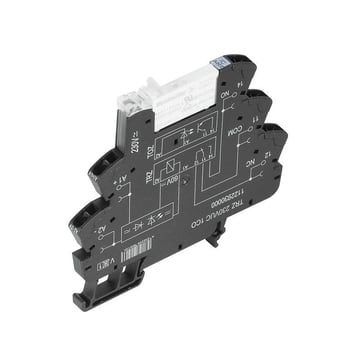 Relay module, 24…230 V UC ±10 %, green LED, rectifier, 1 CO contact (AgNi) , 250 V AC, 6 A, tension-clamp connection, Test button available: No 1122970000