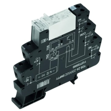 Relay module, 24…230 V UC ±10 %, green LED, rectifier, 1 NO contact (AgSnO + W) , 250 V AC, 16 A, screw connection, Test button available: No 1479830000