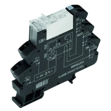 Relay module, 24…230 V UC ±10 %, green LED, rectifier, 1 NO contact (AgSnO) , 250 V AC, 16 A, tension-clamp connection, Test button available: No 1479950000