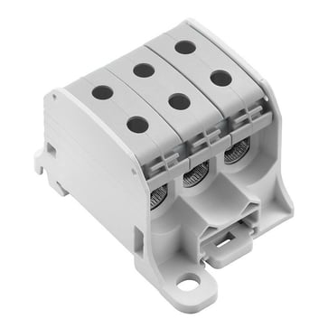 Potential distributor terminal, screw connection, 50, 1000 V, 150 A, number of connections: 6, number of poles: 1, TS 35, Mounting plate, Light Grey 2874510000