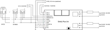 Shelly Plus Uni - WiFi analog og digital input med pulsmåler og solid state relæ 3800235265710