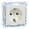 Socket-outlet, Merten System M, 2P + E, 16A, Schuko, screwless terminals, glossy, polar white MEG2300-0319 miniature