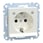 Socket-outlet, Merten System M, 2P + E, 16A, Schuko, shutter, screwless terminals, glossy, polar white MEG2304-0319 miniature