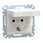 Socket-outlet, Merten System M, 2P + E, 16A, Schuko, hinged lid, screwless terminals, glossy, polar white MEG2310-0319 miniature