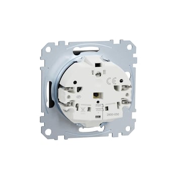 Socket-outlet with pin earth, shutter, screwless terminals, black matt, System M MEG2500-0403