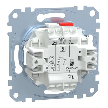 2 Switch, Merten inserts, 2-circuits, 10AX, screwless terminals, MEG3115-0000