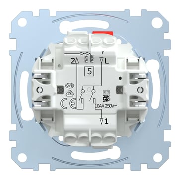 2 Switch, Merten inserts, 2-circuits, 10AX, screwless terminals, MEG3115-0000