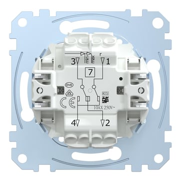 Switch, Merten inserts, intermediate, 10AX, screwless terminals, MEG3117-0000