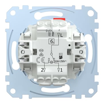 Switch, Merten inserts, 1-pole 2-way, 10AX, screwless terminals, MEG3136-0000
