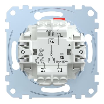 Switch, Merten inserts, 1-pole 2-way, 16AX, screwless terminals, MEG3616-0000
