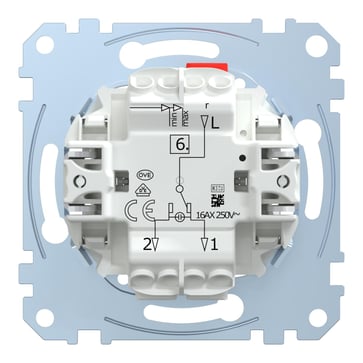 Switch, Merten inserts, 1-pole 2-way, 16AX, screwless terminals, MEG3636-0000