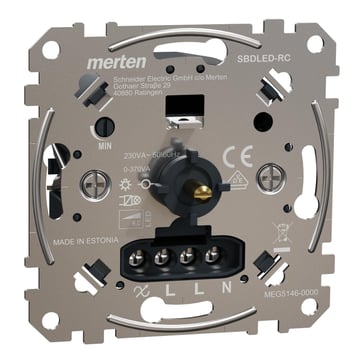 Rotary dimmer, Multiwire, LED, 370W, 230V, AC, Merten MEG5146-0000