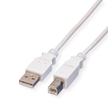 USB 2.0 kabel A-B. han/han hvid 3,0m 11.99.8831