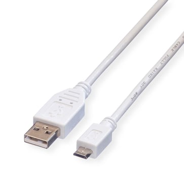 USB 2.0 kabel A-Micro B han/han hvid 1,8m 11.99.8752