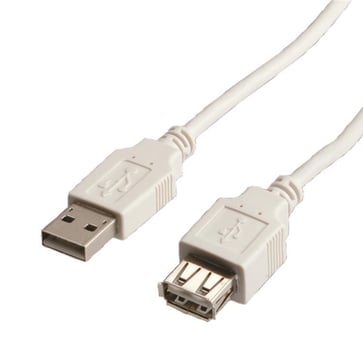 USB 2.0 kabel A-A. han/hun hvid 3,0m 11.99.8961