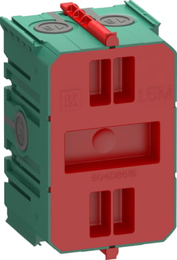 LK FUGA  New box 2 K for brick wall  1½ module 49 mm deep with cover  air-tight with accessories incl. Screw-tower green 50 pce 504D8015