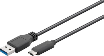 Gen1 USB C-A Kabel 1m sort USB3.1CA1