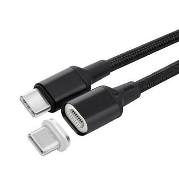 USB-C Magnetisk Kabel 2m Sort USB3.1CC2-MAGNET