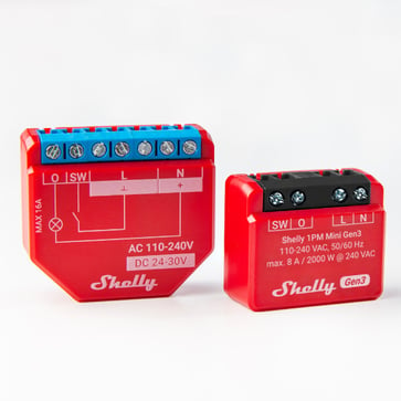 Shelly 1PM Mini (GEN 3) - WiFI relæ med effektmåling (230VAC) 3800235261590