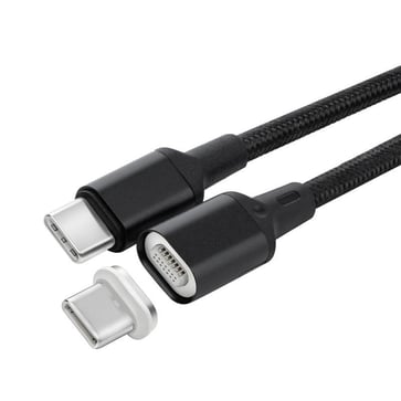 USB-C Magnetisk Kabel 1m Sort USB3.1CC1-MAGNET