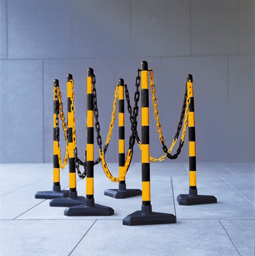 Chain barrier post set 6 pcs yellow/black 180246