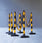 Afspærringsstolper med kæde gul/sort 180246 miniature